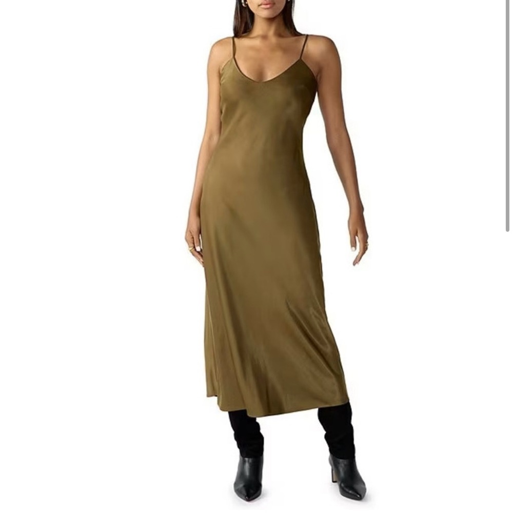 Sanctuary Women’s Fatigue Adjustable Spaghetti Strap Midi Slip Dress size L - Picture 3 of 4